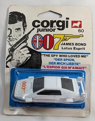 1976 METTOY CORGI JUNIOR #60 LOTUS ESPRIT JAMES BOND The Spy Who Loved Me - NEW - Image 1 of 4