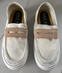 Mocasines clásicos Grandpro Rally de lona marfil/bronceado Cole Haan para hombre talla 9,5 - Imagen 1 de 9