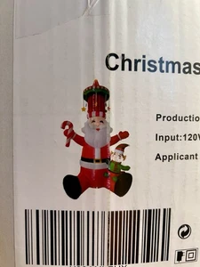 10 FT Christmas Inflatable Santa with Elf & Candy Cane Yard Decoration  - Picture 1 of 2