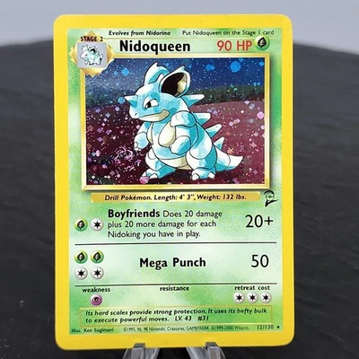 Nidoqueen Holo Base Set 2 12/130 Rare WOTC Pokemon TCG Vintage Unlimited NM - Image 1 of 4