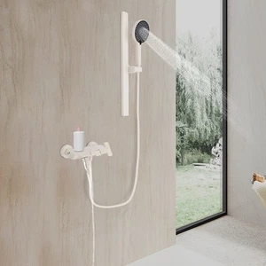 Juego de ducha montado en la pared Ducha de mano Juego de ducha de baño Columna de ducha Blanco - Imagen 1 de 20