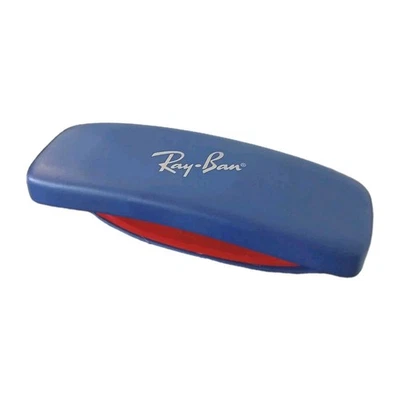 Autêntica Capa de Vidro Ray-Ban Capa Dura Protetora Azul com Interior Vermelho - Imagem 1 de 4