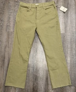Mother The Tripper Flood Fray Jeans 33 Cedar Play Date High Rise Button Fly NEW - Picture 1 of 19
