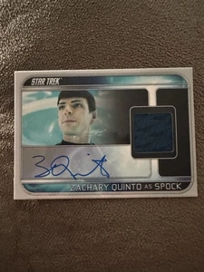 2016 Star Trek Beyond Zachary Quinto Autograph Costume Card From “Star Trek” - Picture 1 of 3