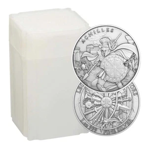 Roll of 20 - 1 Troy oz Achilles Design .999 Fine Silver Round - Picture 1 of 3