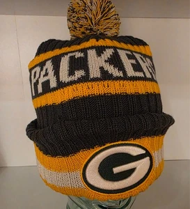 47 Brand Green Bay Packers Bering Knit Cuff Beanie With Pom - Picture 1 of 3