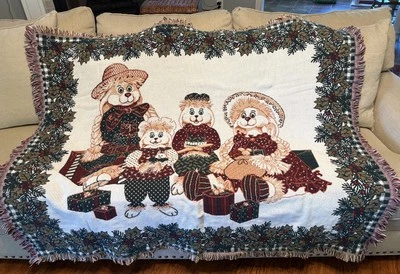 "Tapiz de Navidad Bunny Family 58"" X 48"" de Goodwin Weavers" Foto 1 de 4