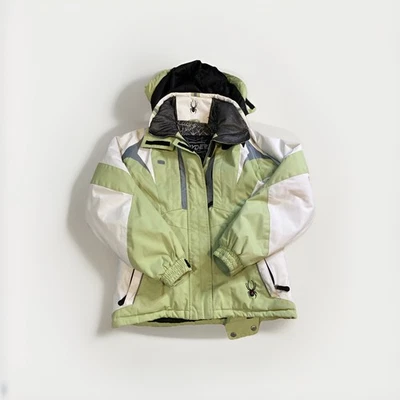 Chaqueta para mujer SPYDER Dermizax-EV talla pequeña impermeable verde cremallera completa aislada Foto 1 de 4