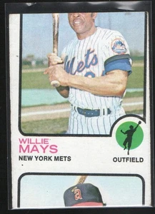 1973 Topps #305 Willie Mays HOF New York Mets Angels MISCUT ERROR - Picture 1 of 2