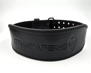 Cinturón de Levantamiento Gymreapers Cuero Negro Cinturón de Levantamiento Gimnasio Segadores Entrenamiento Peso - Imagen 1 de 4