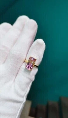 Anillo de piedras preciosas de ametrino natural hecho a mano para mujer regalo oro macizo amarillo de 14 k N29 Foto 1 de 4