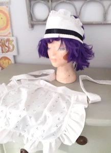 FRENCH MAID - ROCKY HORROR cosplay APRON AND CAP. FANCY DRESS MURDER MYSTERY - Picture 1 of 5