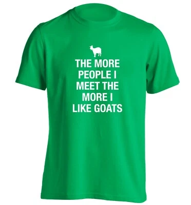 the more I meet people more I like goats, t-shirt animal farm pet nanny 1809 - Image 1 of 4
