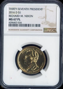 2016-D Richard Nixon Dollar NGC MS67 PL - 37th U.S President - Picture 1 of 2