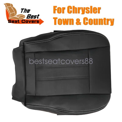 Cubierta de asiento de cuero inferior para conductor Chrysler Town & Country S 11-16 costura blanca Foto 1 de 4