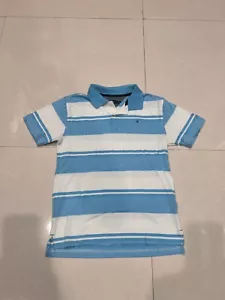 Boys Kids Tommy Hilfiger Blue & White Polo T-Shirt Size M 12-14 - Picture 1 of 5