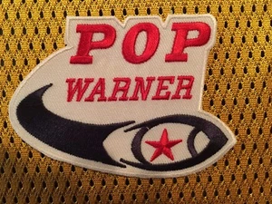 patch pop warner popwarner calcio toppa ferro su ricamo larghezza 3,25" - Foto 1 di 3