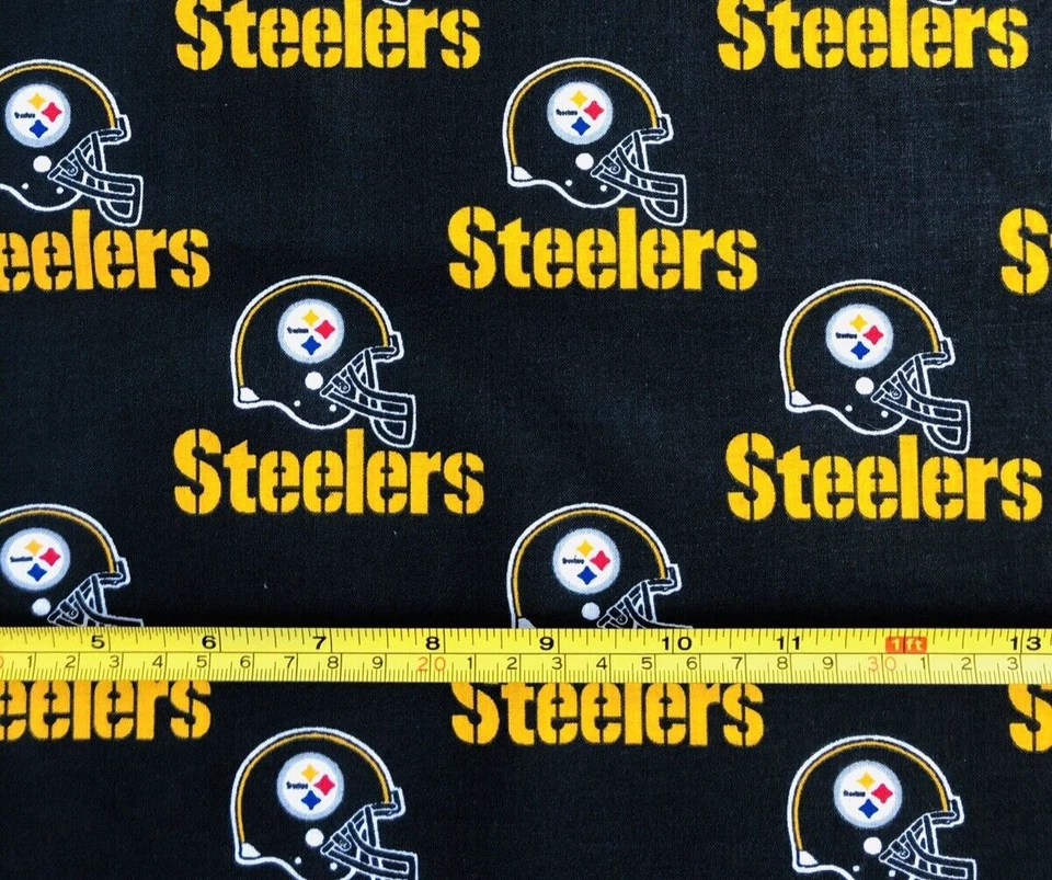 Tina Scrap 14"x18" NFL Pittsburgh Steelers Football Black Fabric Cotton Football - Image 1 of 1