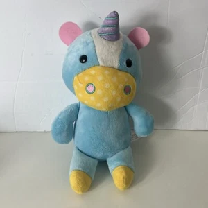Skip Hop Blue Eureka Unicorn Plush 10" Stuffed Animal Toy Lovey Yellow Pink - Picture 1 of 9
