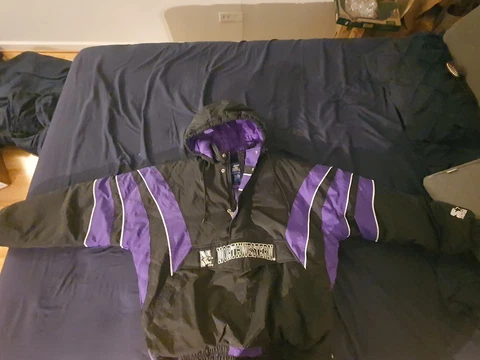 Vintage | Starter Northwestern University Puffer Half-Zipup Jacket Size XXL Cover