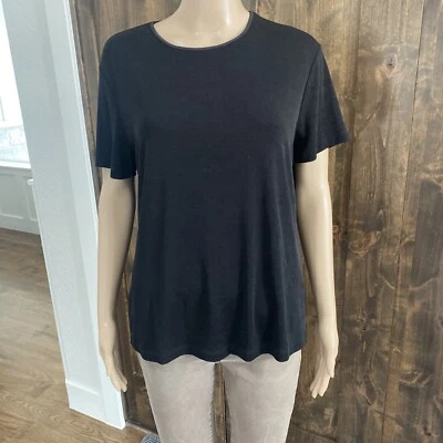 Top de mujer Kathy Ireland negro elástico manga corta talla XL - 021 Foto 1 de 4