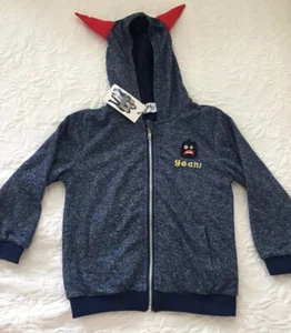 Lola & Boys Zipper Hoodie Sweather Size 5-6T Blue Halloween - Picture 1 of 4