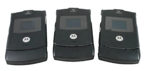 Lot of 3 Motorola RAZR Cell Phone Black-AS IS-UNTESTED - Picture 1 of 2