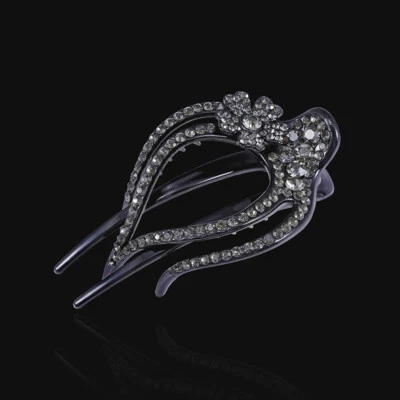 Women Rhinestone Hairpin Flower Duckbill Clip Retro Hair Claws Grip Accessories - Image 1 of 4