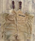 Vtg Key Imperial Brown Canvas Work Farm Hipster Bib Overalls Mens M Insulated