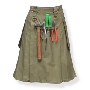 Men's Khaki Utility Kilt Scottish Working kilt is made of Cotton - Picture 1 of 3