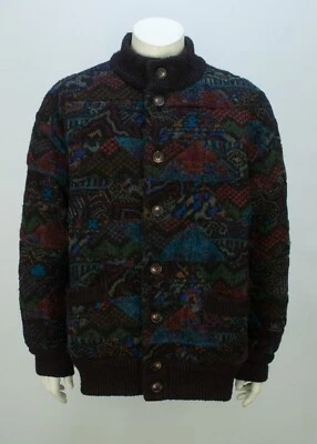 VTG Missoni Wool Mohair Blend Reversible Multicolor Quilted Jacket Black Size 50 - Image 1 of 4