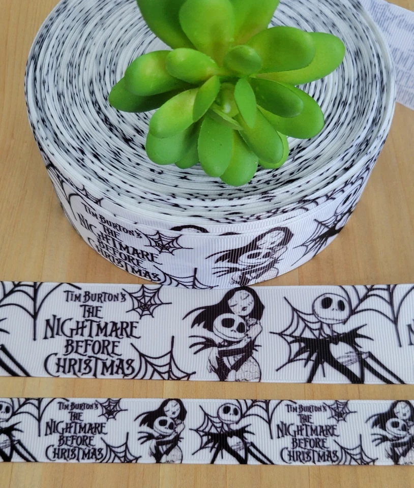 5/8, 7/8 & 1.5" (1 YD) The Nightmare Before Christmas Ribbon Jack Skellington - Image 1 of 1
