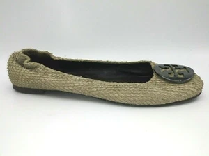 Tory Burch Reva Gray Snakeskin Print Leather Ballet Flats Shoes Womens 8M Casual - Picture 1 of 8