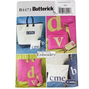 Butterick Pattern 4473 Creative Machine Embroidery Monogrammed Accessories UNCUT - Picture 1 of 2
