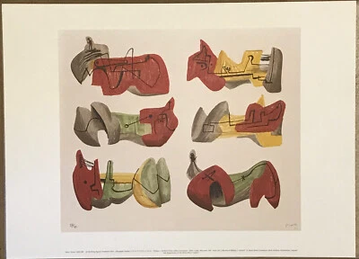 Henry Moore Six Reclining Figures 17x12.5 Print William Fairfield Gallery Fndtn Foto 1 de 4