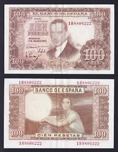 Banconota Spagna 100 pesetas 1953 P.-145a SPL+/XF+ - Imagen 1 de 1
