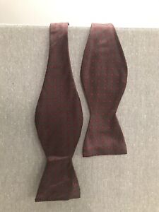 Rare Brooks Brothers Brown Polka Dot Design Self Tie Adjustable Bow Tie Silk NEW