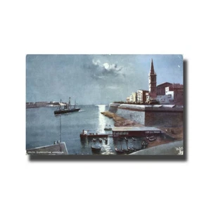 Postal Tucks Puerto de Cuarentena Malta Usada con Estampilla Parte posterior V2 - Imagen 1 de 2