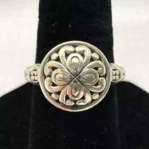 John Hardy Sterling Silver Floral Cross Openwork Ornate Detailed Ring Size 8 - Picture 1 of 12