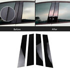 For Ford Fiesta Side Window Door Pillar Post Cover Trim Decor Glossy Black 4pcs