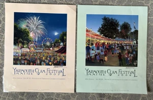 Sally Caldwell Fisher Signed Posters- Yarmouth Maine Clam Festival 2007 & 2008 - Picture 1 of 6