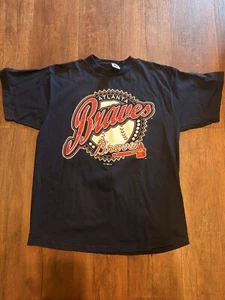 Vintage 1997 Logo 7 MLB Atlanta Braves T Shirt XL - Picture 1 of 6