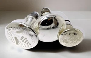 3 Mercury Glass Curtain Tiebacks Silver 2.5 - 3.5" D. Silvered and Etched Grapes - Picture 1 of 6