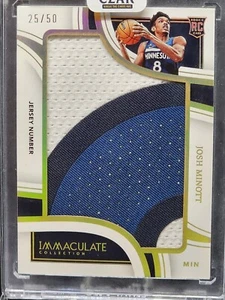 2022-23 Panini Immaculate Josh Minott Rookie Maglia Numero Patch 25/50 RC - Foto 1 di 2