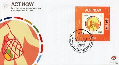 Malta 2021 FDC Environment Stamps Act Now Recycling Bicycles Science 3x 1v M/S - Image 1 of 3
