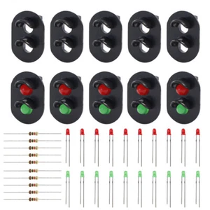 JTD17 10 Stk. Signale LED rot/grün DIY Ampeln Spur H0 / TT / 00 NEU - Bild 1 von 5