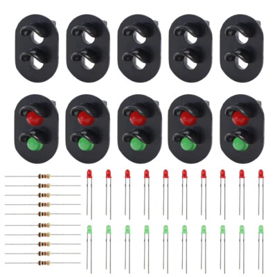 JTD17 10 Stk. Signale LED rot/grün DIY Ampeln Spur H0 / TT / 00 NEU - Bild 1 von 4