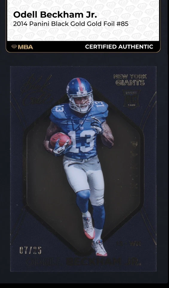 2014 Panini Black Gold Foil Odell Beckham Jr ROOKIE /25 - Image 1 of 4