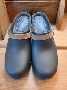 CROCS Brown Sarah Mule Clogs Shoes W 10 - Picture 1 of 9