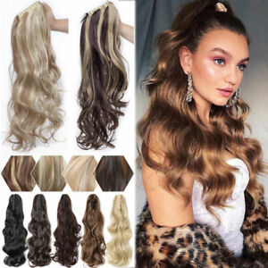 100% Real Thick Claw Clip On Ponytail 18-26" Long Soft As Human Hair Piece Mix H